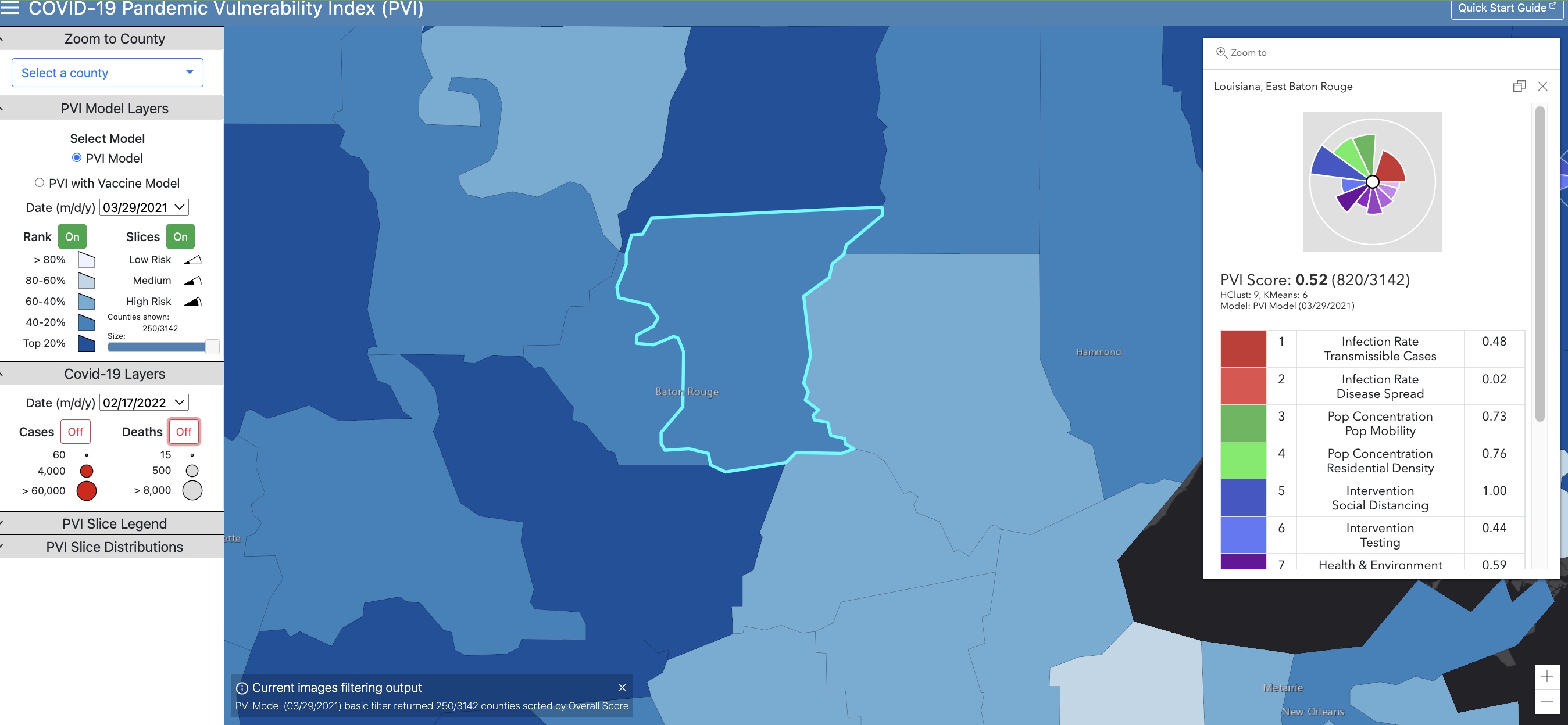 NIEHS Pandemic Vulnerability Index East Baton Rouge