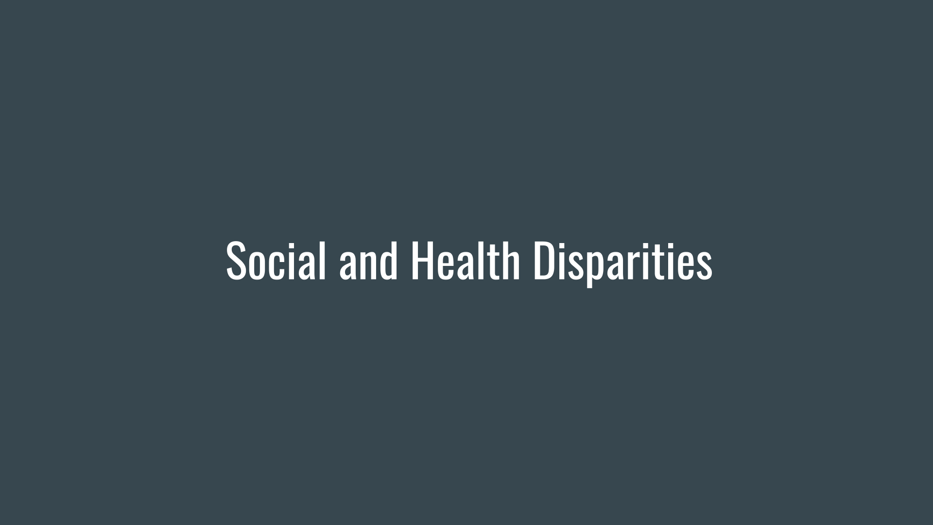 social and health disparities slide show cover