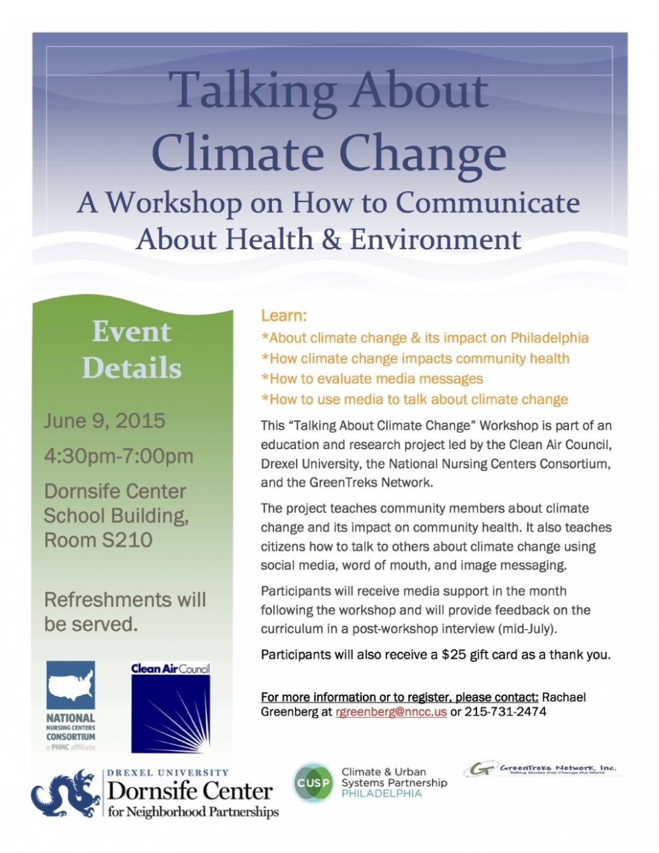 2015 Talking about Climate Change Workshop Flyer